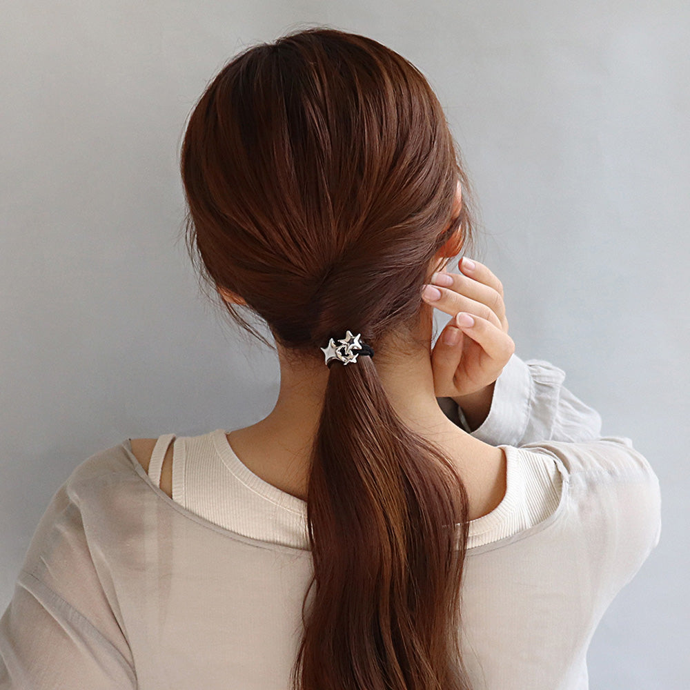 ヘアゴム mini pony スター メタル