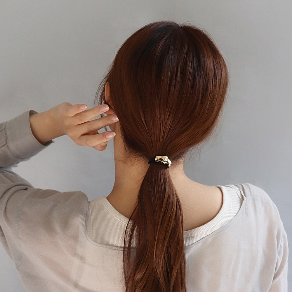 ヘアゴム mini pony ウェーブ メタル