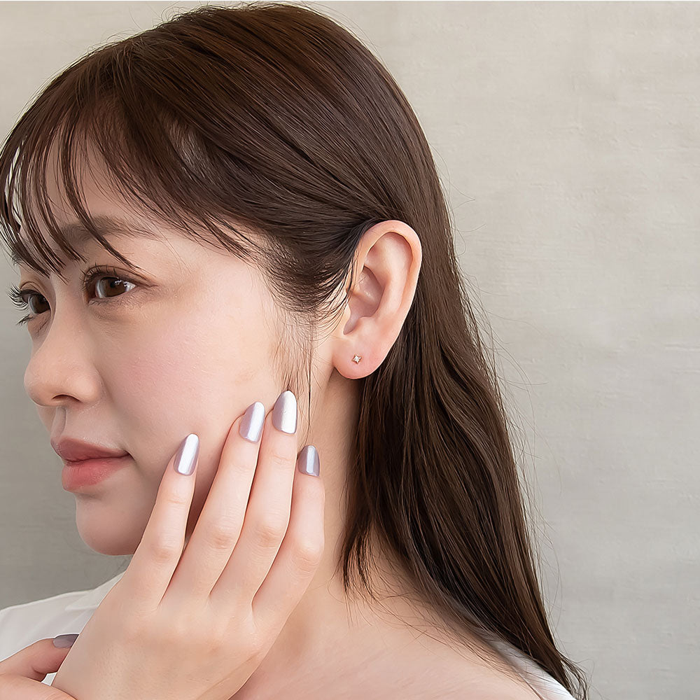ピアス ニッケルフリー メタル キュービックジルコニア ミニ スター 四芒星 チタンポスト スタッドピアス