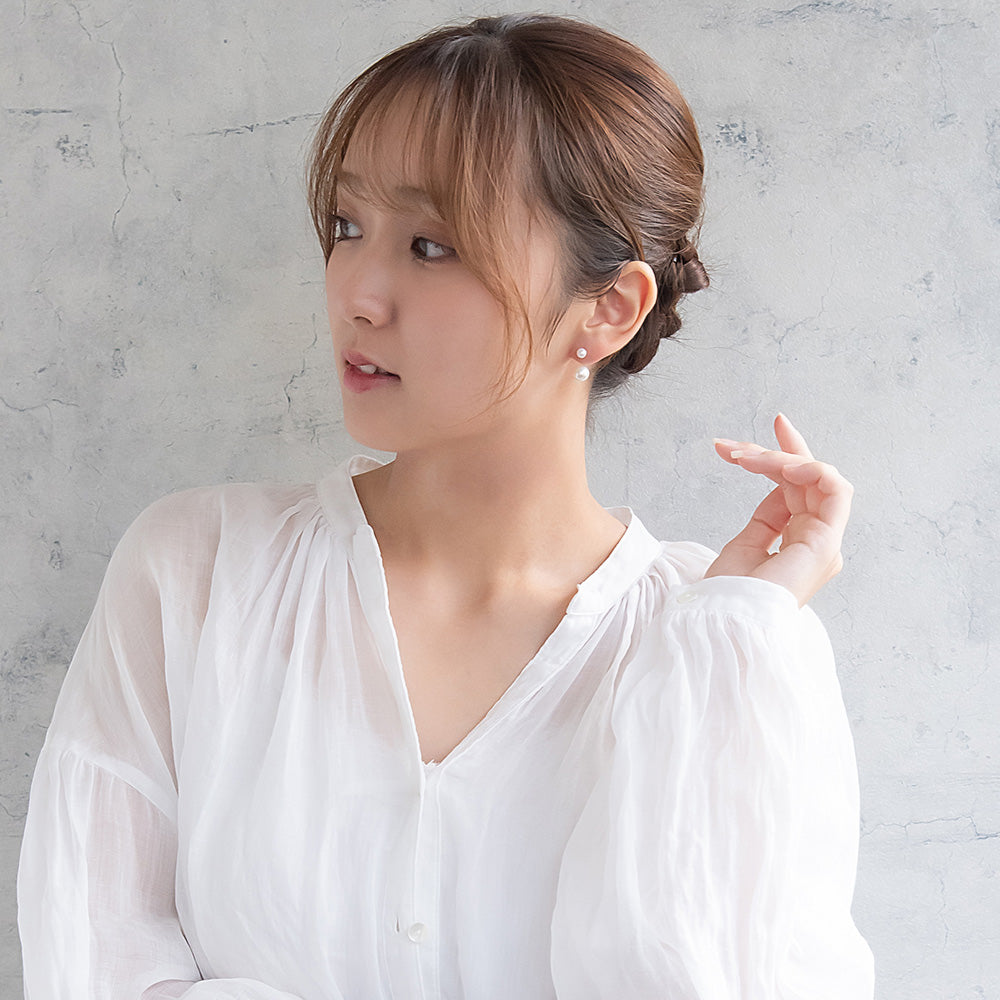 ピアス ニッケルフリー パール チタンポスト バックキャッチ スタッドピアス