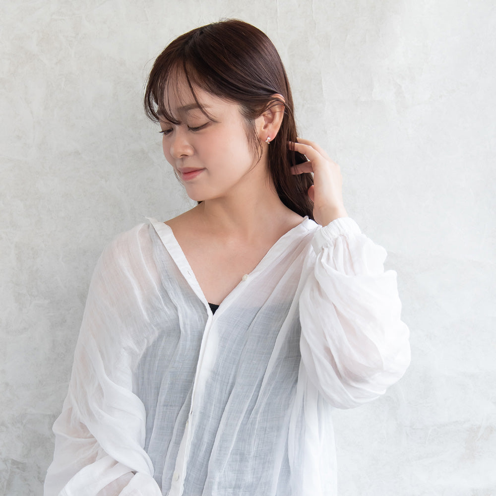 ピアス ニッケルフリー キュービックジルコニア メタル ワンタッチ フープピアス