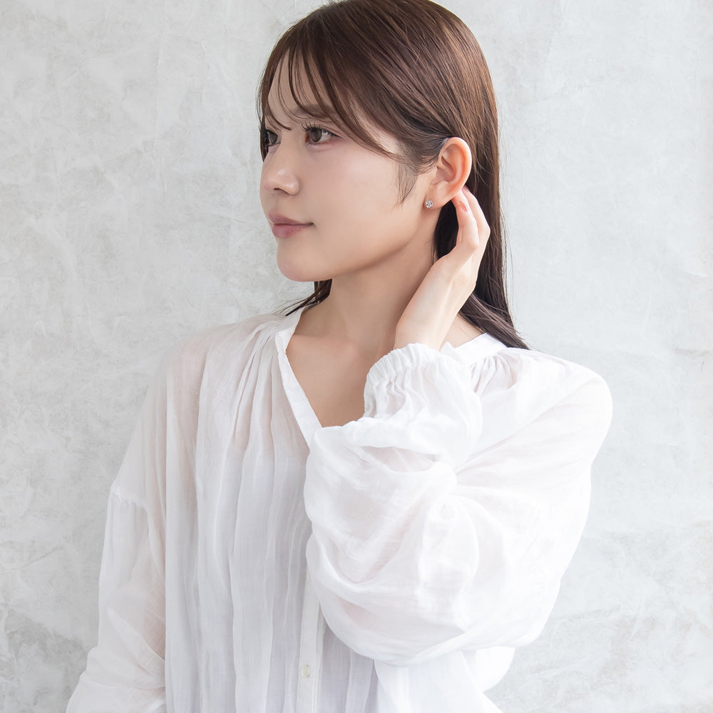 ピアス ニッケルフリー シルバー925 ミニ クロス スタッドピアス