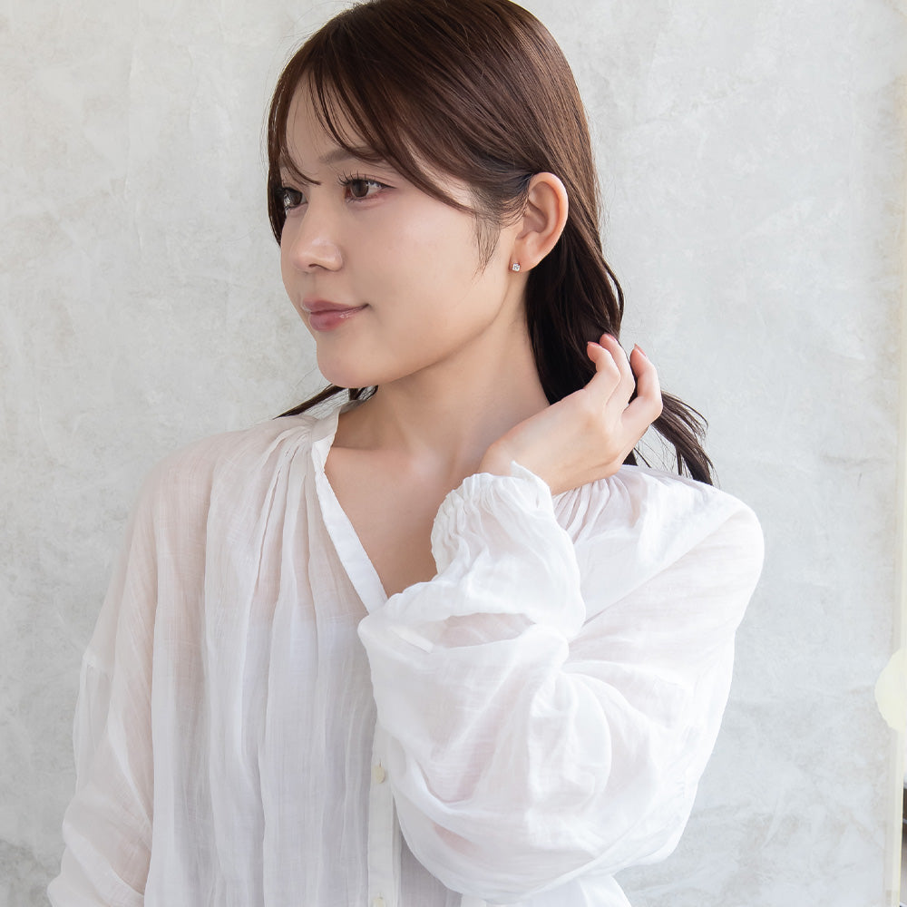 ピアス ニッケルフリー シルバー925 ミニ スクエア スタッドピアス