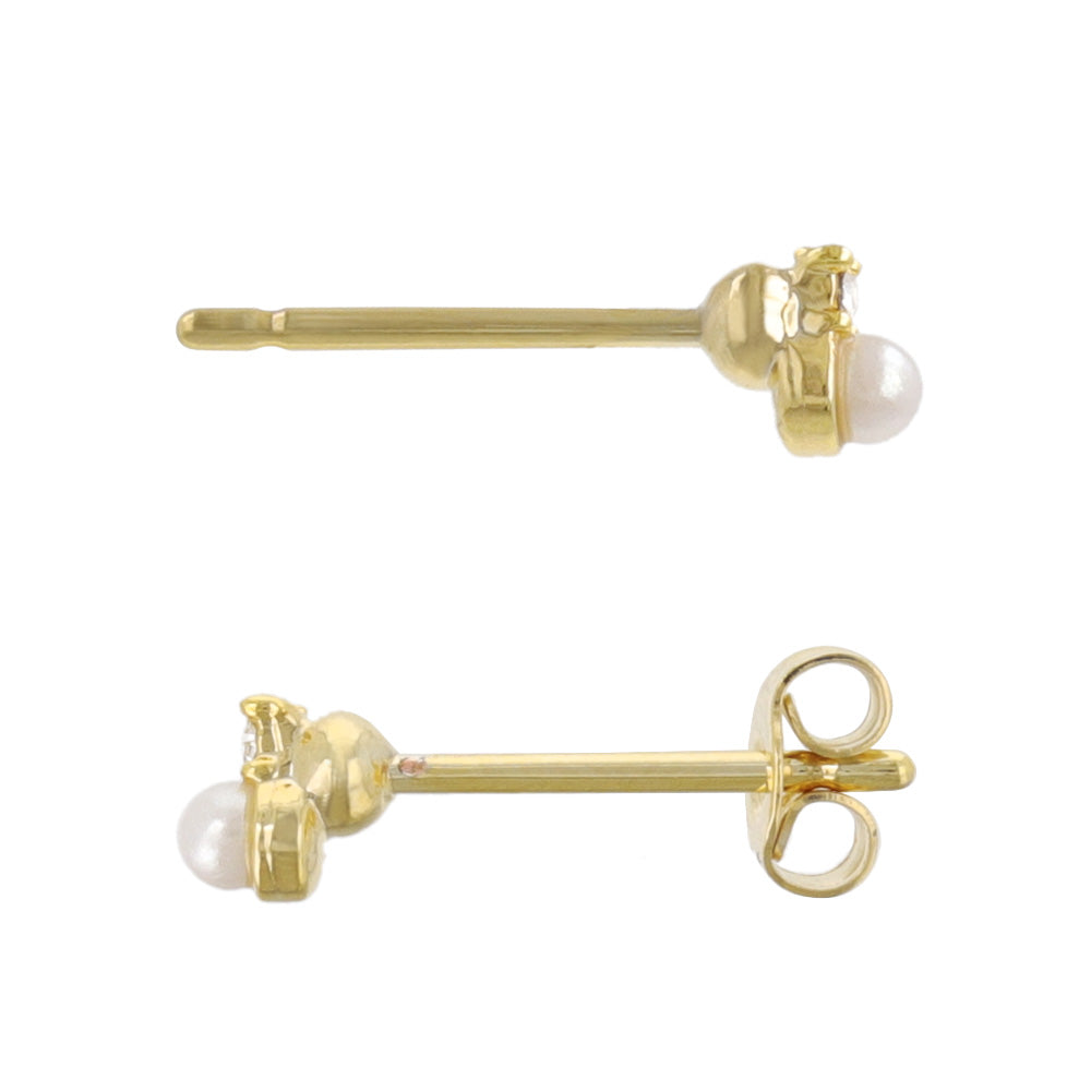 ピアス tiny. ニッケルフリー メタル ストーン パール ライン 小粒 スタッドピアス