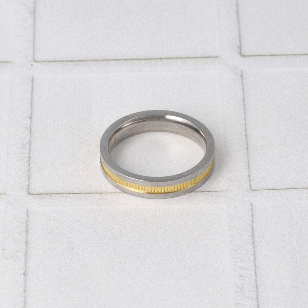 リング ステンレス コンビカラー センター ストライプ ライン 11号 13号 15号 17号 指輪