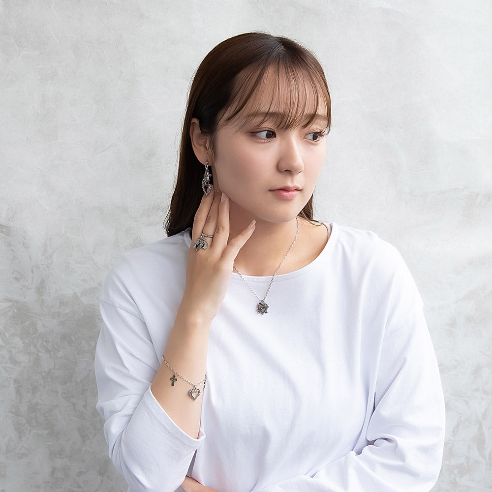リング yura ニッケルフリー メタル ハート クロス バラ 12号 指輪