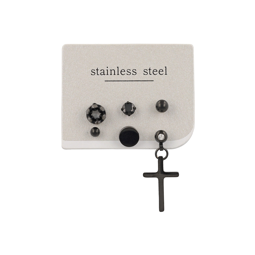 ピアス クロス 6個セット サージカルステンレスポスト スタッドピアス