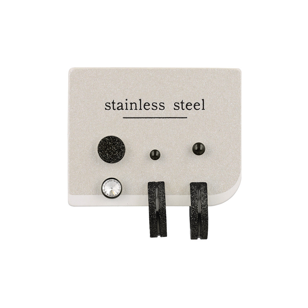 ピアス 梨地 6個セット サージカルステンレスポスト フープピアス スタッドピアス