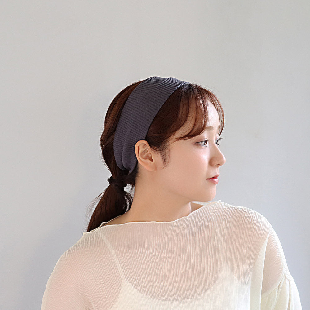 ヘアバンド リブ 幅75mm ベーシックカラー シンプル ターバン