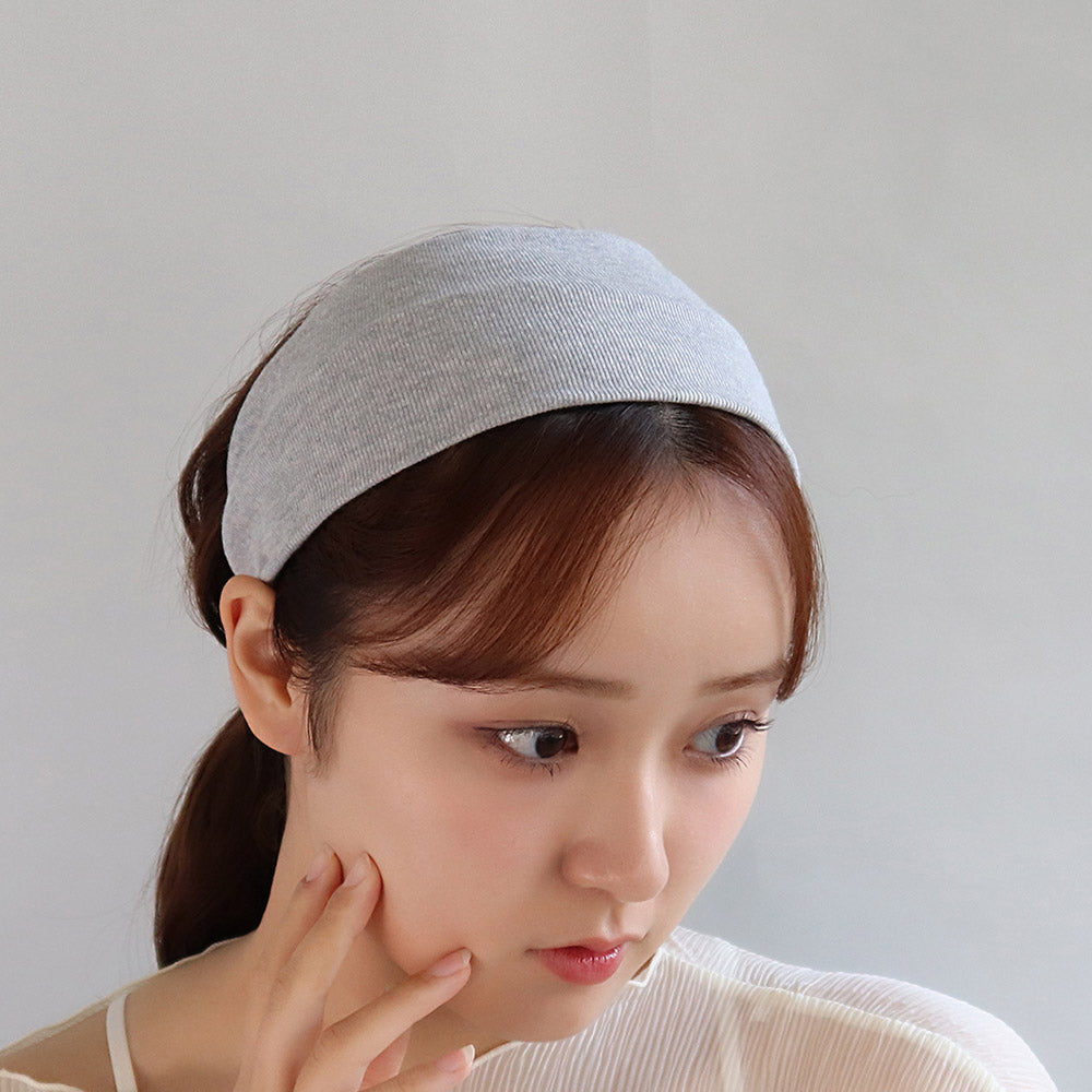 ヘアバンド ワイド 幅100mm ベーシックカラー シンプル ターバン