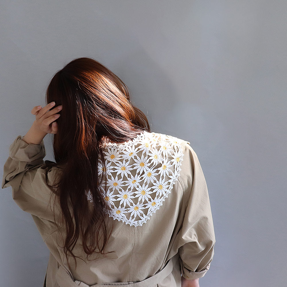ヘッドドレス フラワー レース 刺繍 ヘッドスカーフ バブーシュカ