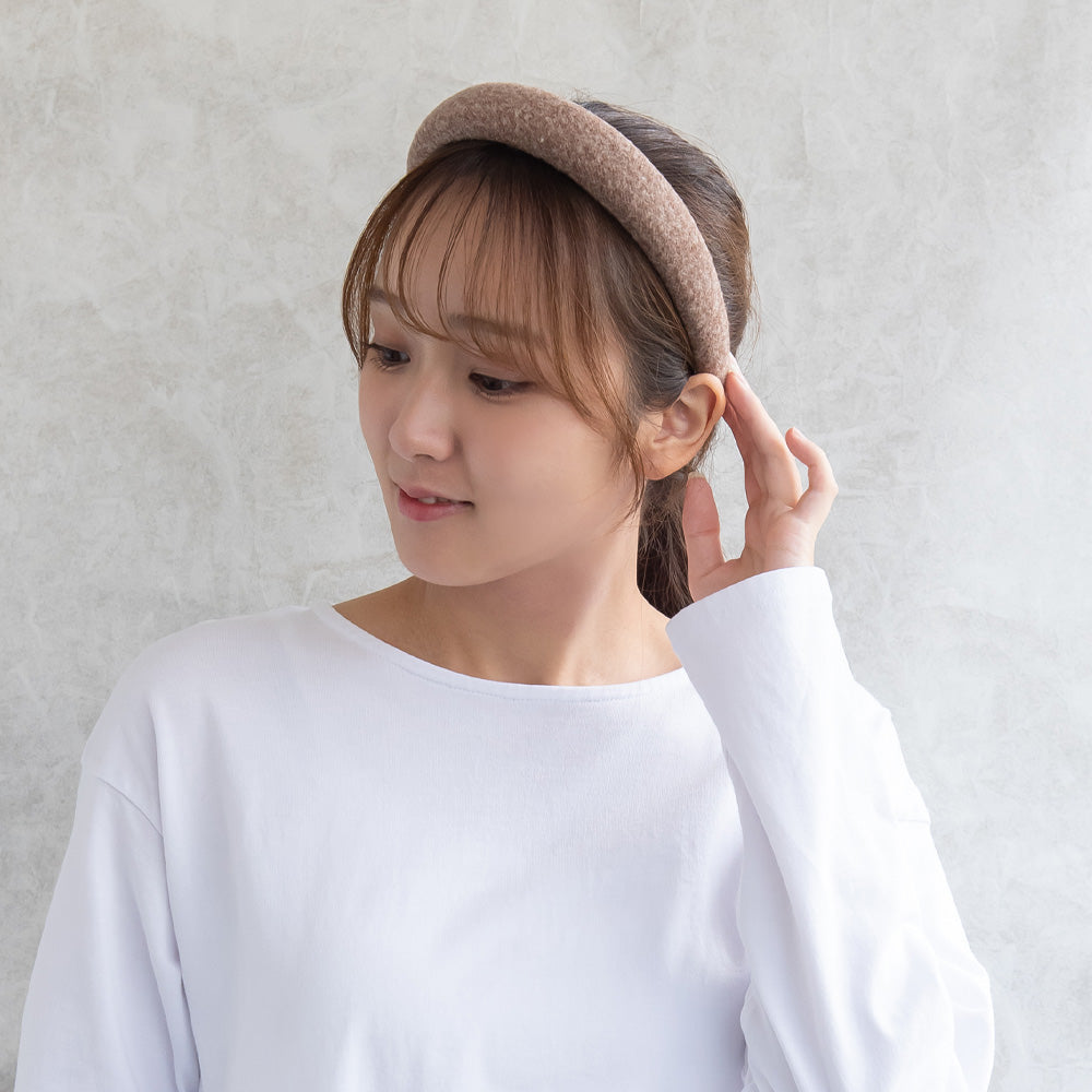 カチューシャ パフィー ワイド ウール調 ベーシック カラークッション カチューシャ