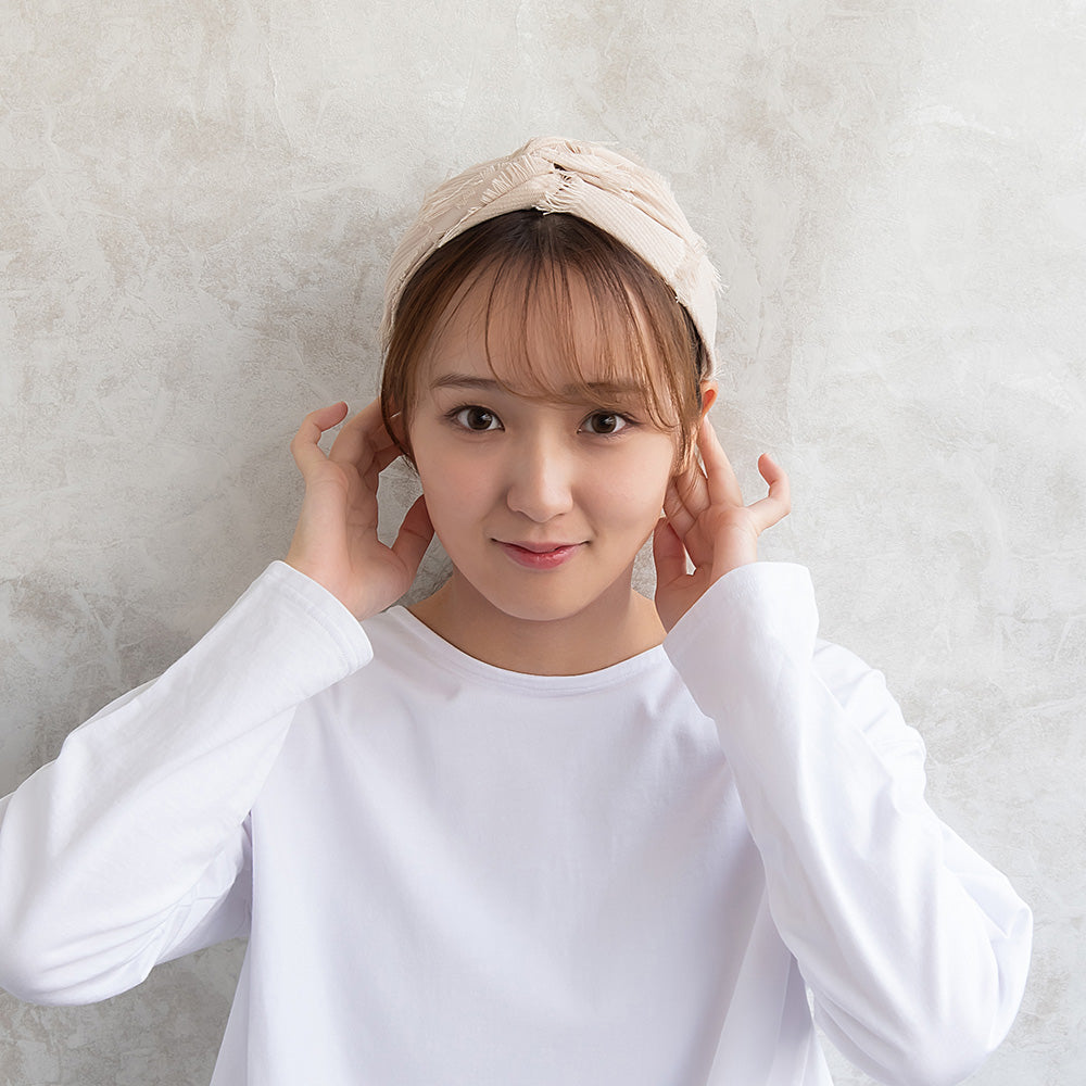 ヘアバンド シャギー センタークロス ワイド ターバン