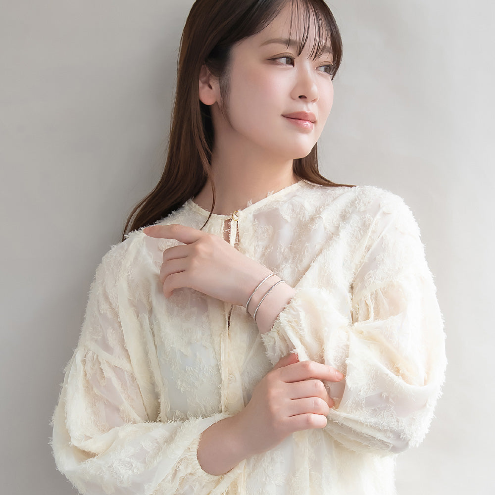 ブレスレット set half bangle ニッケルフリー メタル ツイスト ライン 梨地 2本セット スリム ハーフバングル