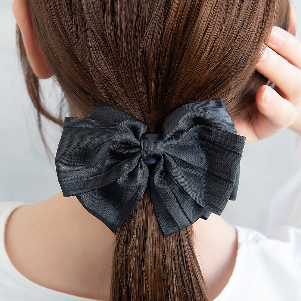 ヘアクリップ リボン ダブル バンスクリップ
