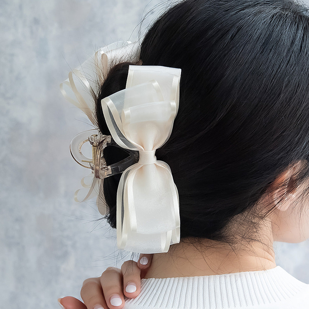 ヘアクリップ リボン シアー バンスクリップ