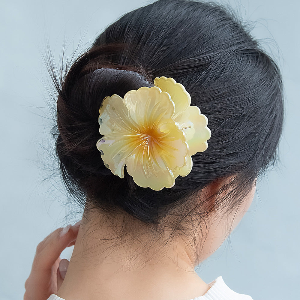 ヘアクリップ フラワー ハイビスカス バンスクリップ