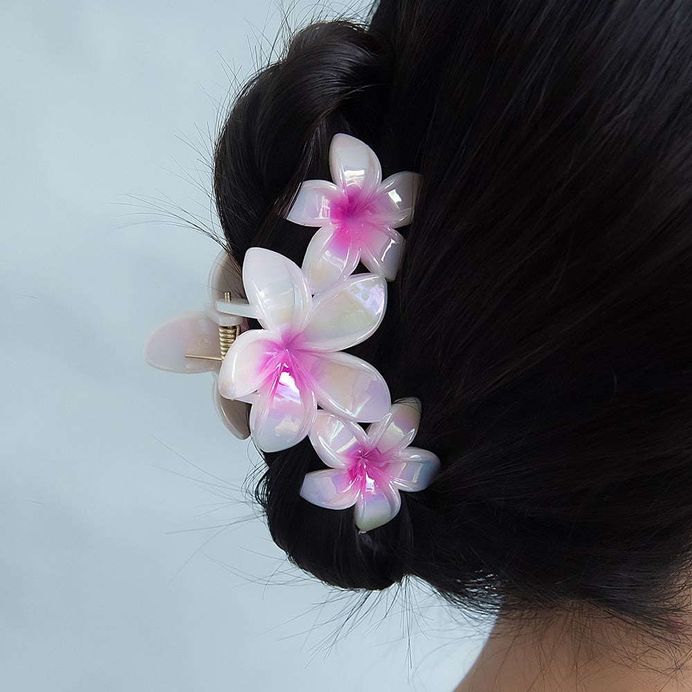 ヘアクリップ フラワー プルメリア バンスクリップ