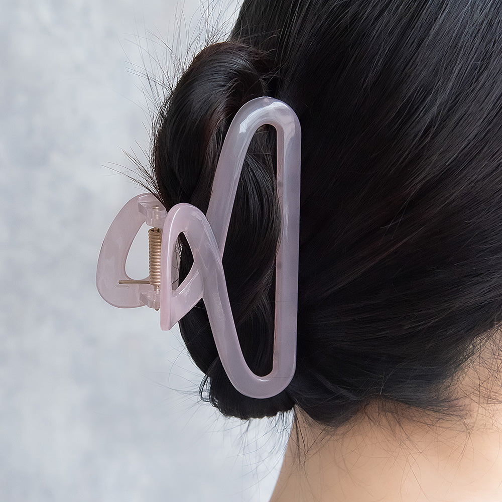 ヘアクリップ ループ ライン フレーム カラー バンスクリップ