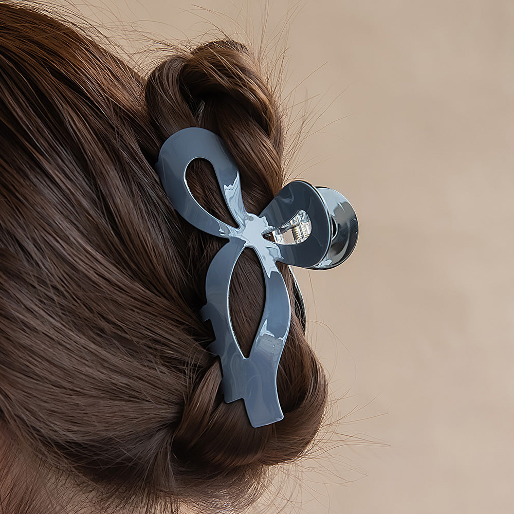 ヘアクリップ リボン カラー バンスクリップ