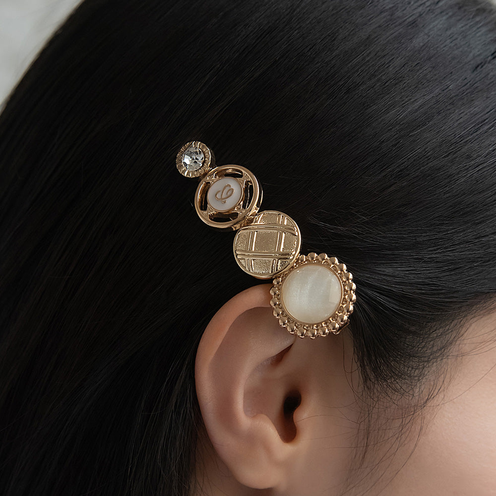 ヘアクリップ メタル ビジュー ストーン