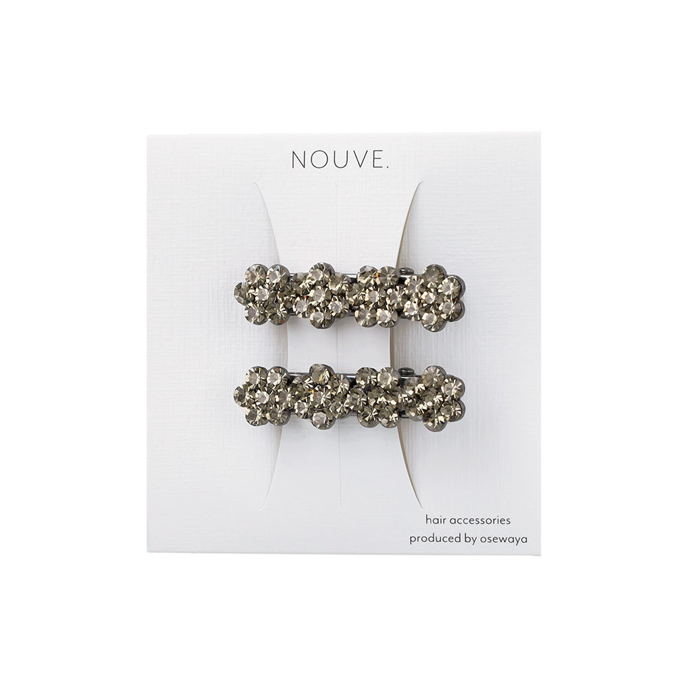 ヘアクリップ NOUVE. ストーン フラワー 2個セット