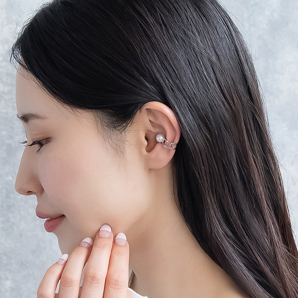 イヤーカフ ニッケルフリー メタル パール イヤリング 【片耳用】