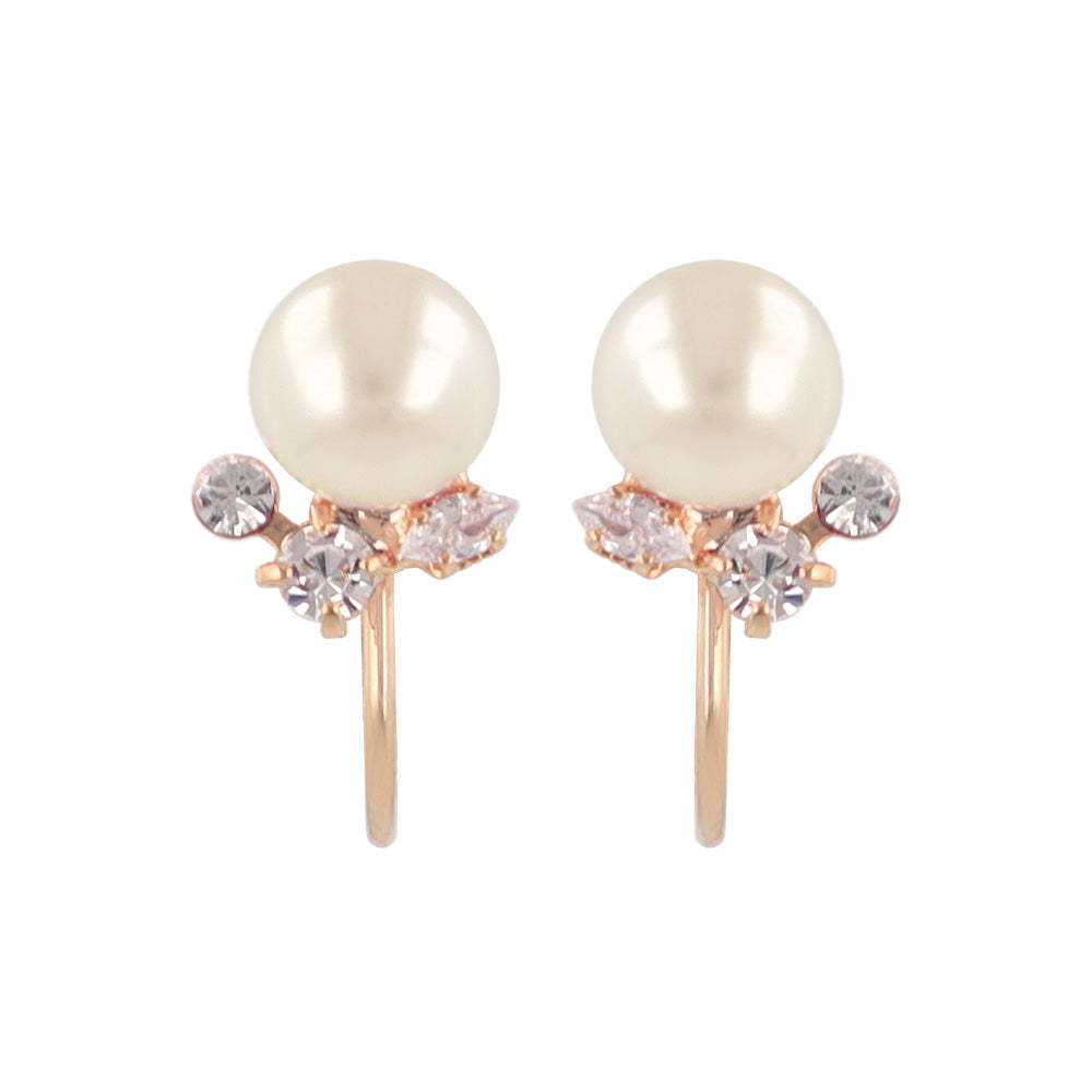 イヤリング ニッケルフリー ミニ パール マルチシェイプ ストーン ネジバネ式イヤリング