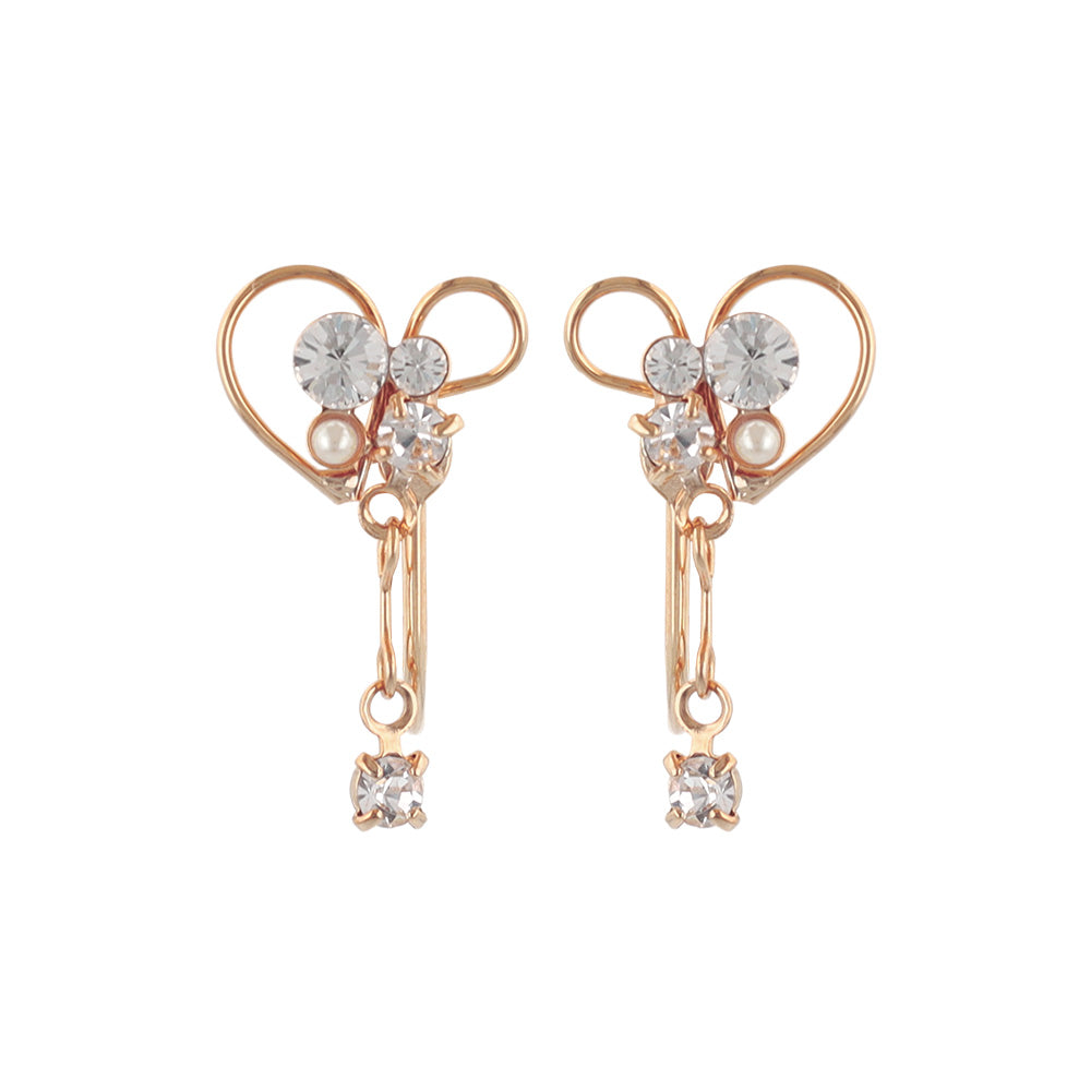 イヤリング ニッケルフリー ミニ パール ストーン ワイヤー ドロップ ネジバネ式イヤリング