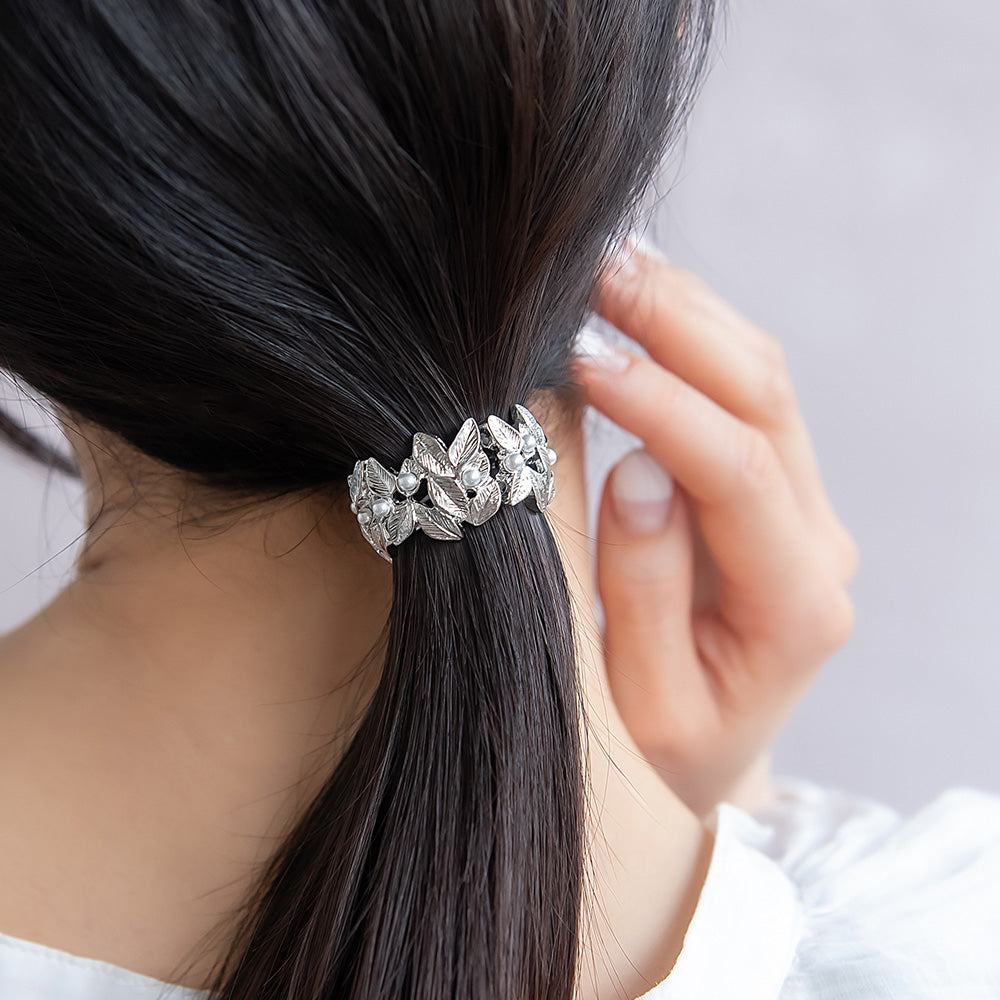 ヘアカフ ニッケルフリー メタル リーフ パール ミニヘアリエル