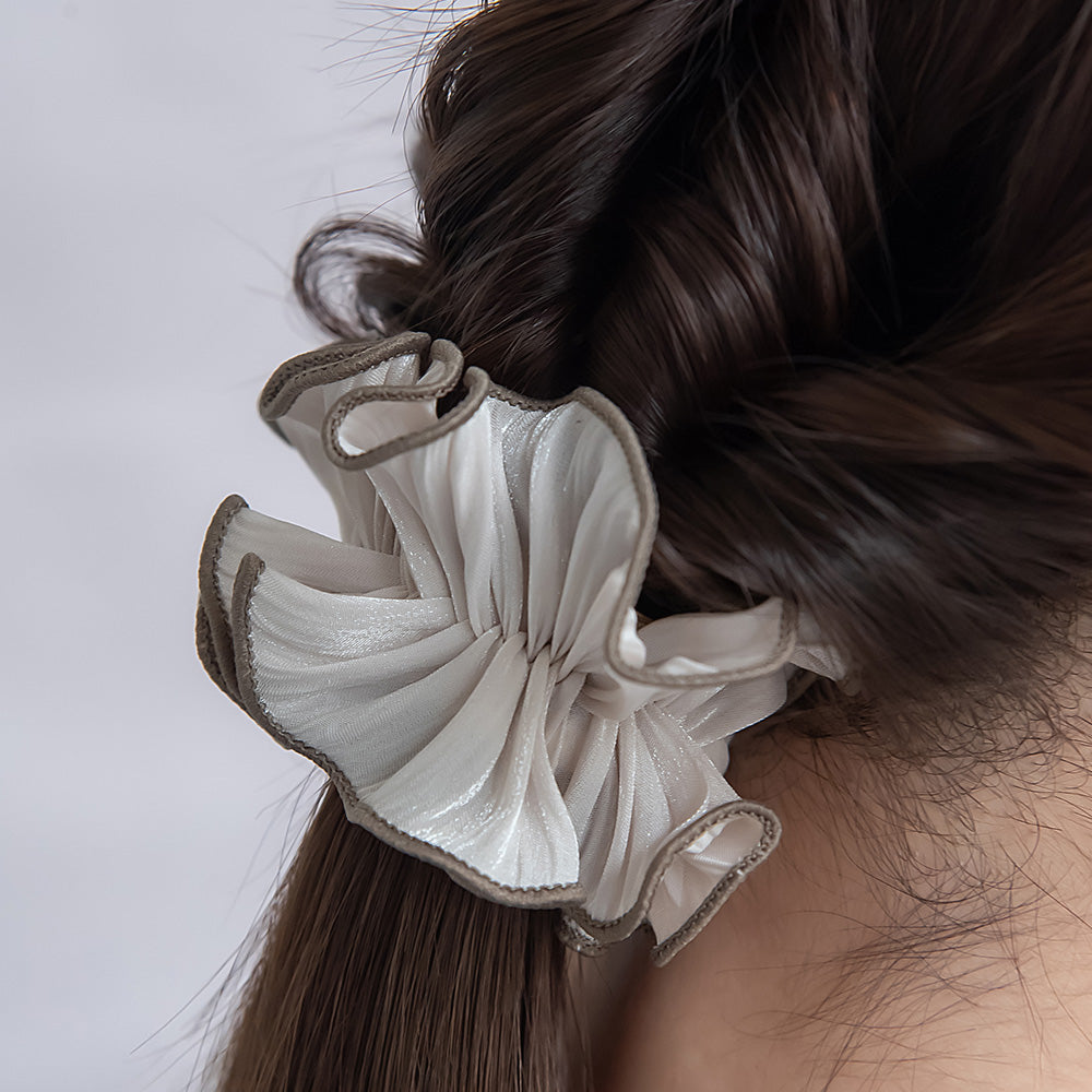 ヘアカフ フリル ギャザー パイピング シュシュ風 カラー ワイヤーカフ