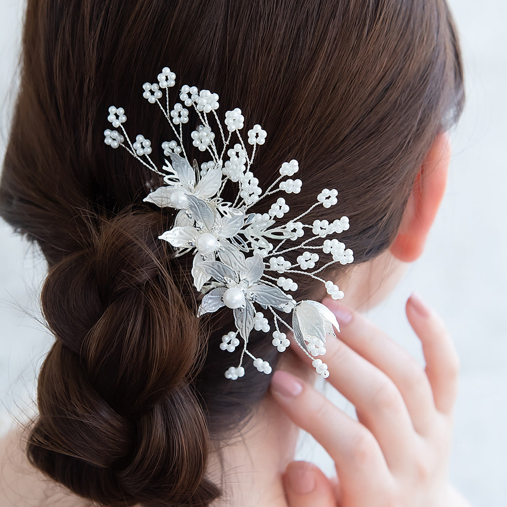 Classy コーム メタル フラワー プラパール ワイヤー ワイヤーコーム ヘアコーム