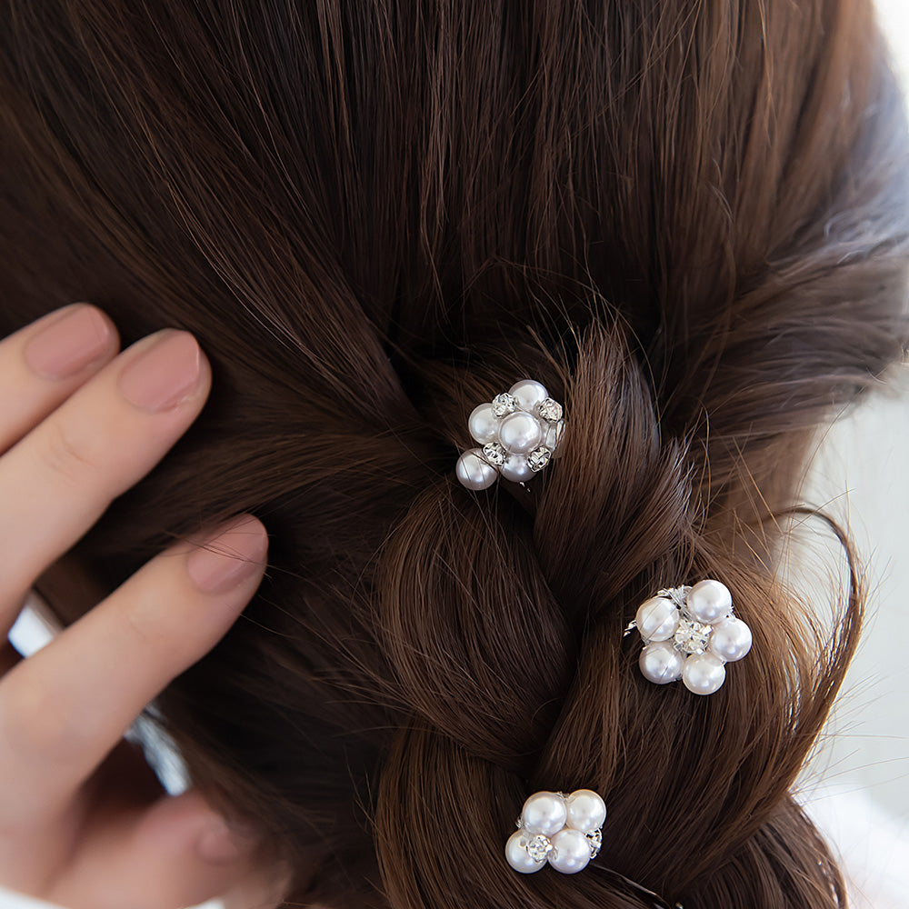 Classy ヘアピン ストーン パール ミックスカラー Uピン