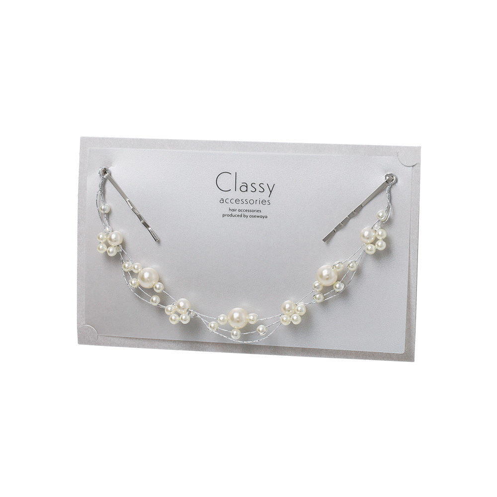 Classy ヘッドドレス メタル パール ワイヤー ヘアピン