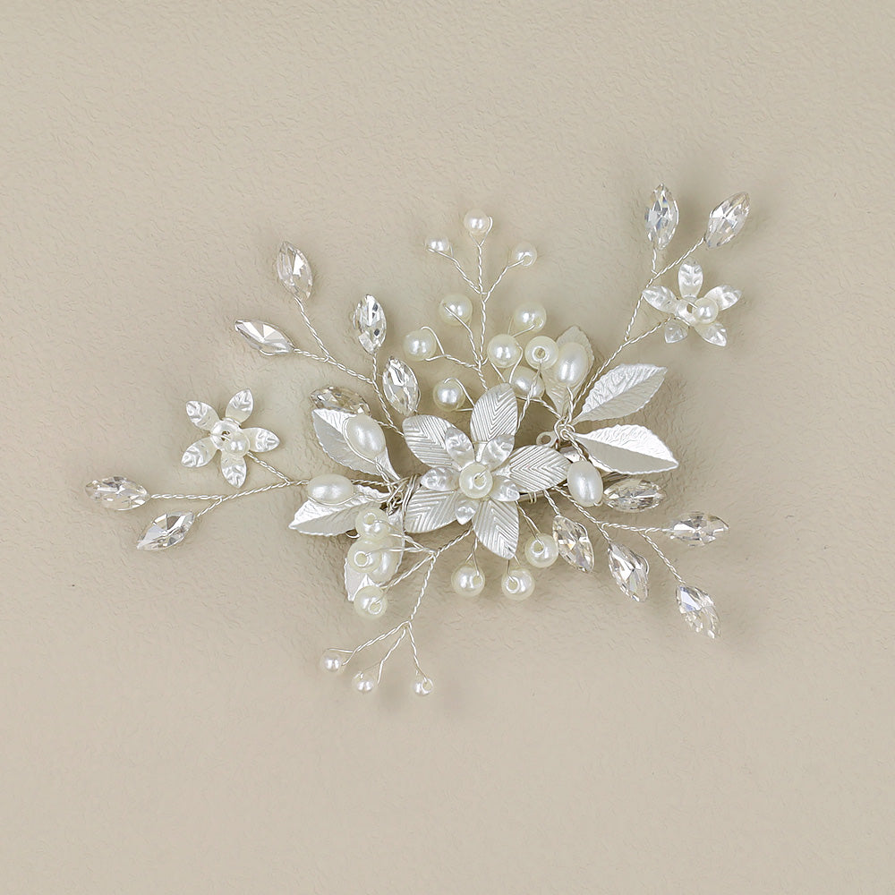 Classy ヘアクリップ メタル フラワー プラパール ワイヤー ストーン