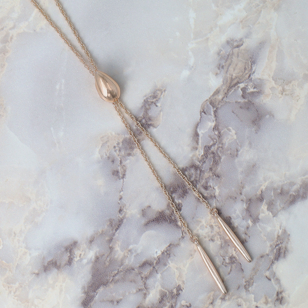 ネックレス ニッケルフリー ロゼシルバー ドロップ スティック