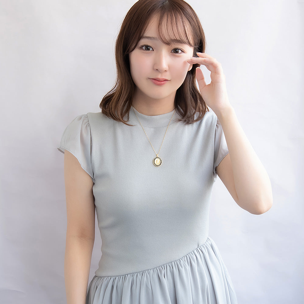 ネックレス ステンレス キュービックジルコニア マリア メダイ カラー ショートネックレス