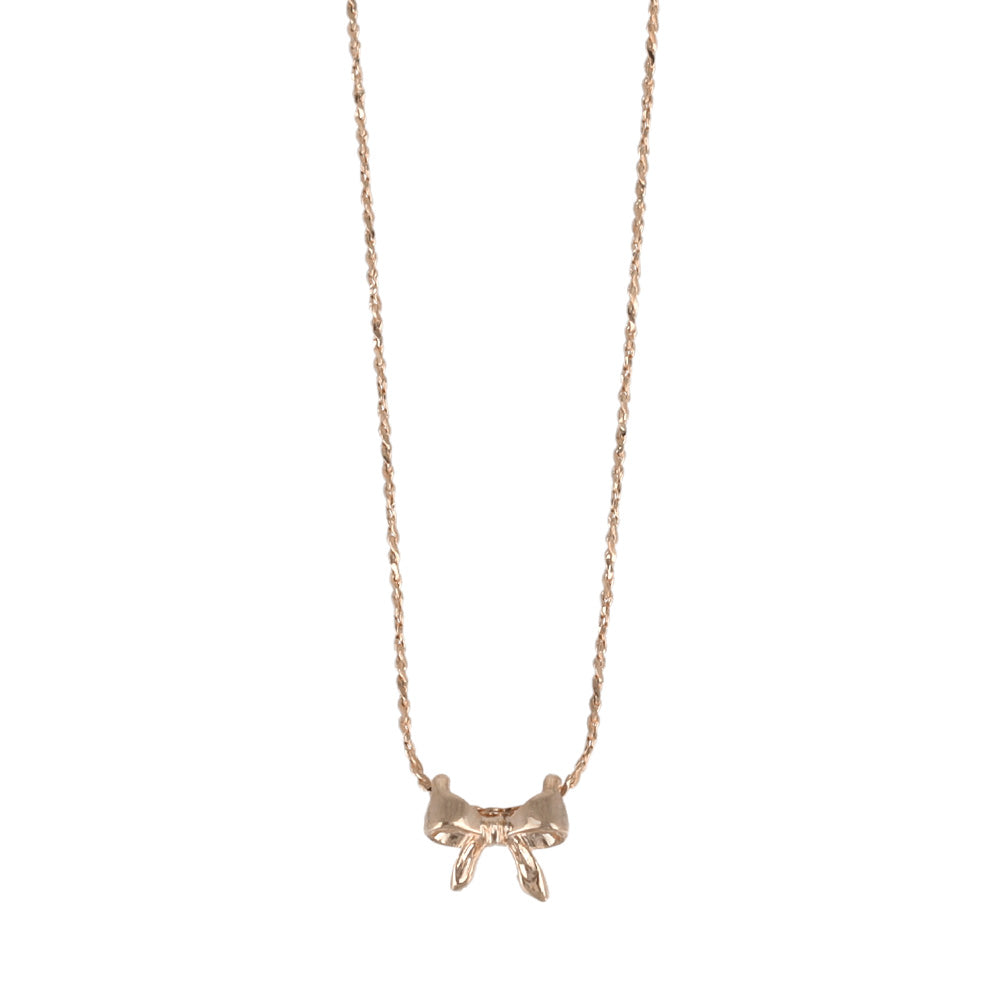 ネックレス tiny. ニッケルフリー メタル リボン 極小 超極細 チェーン プチネックレス