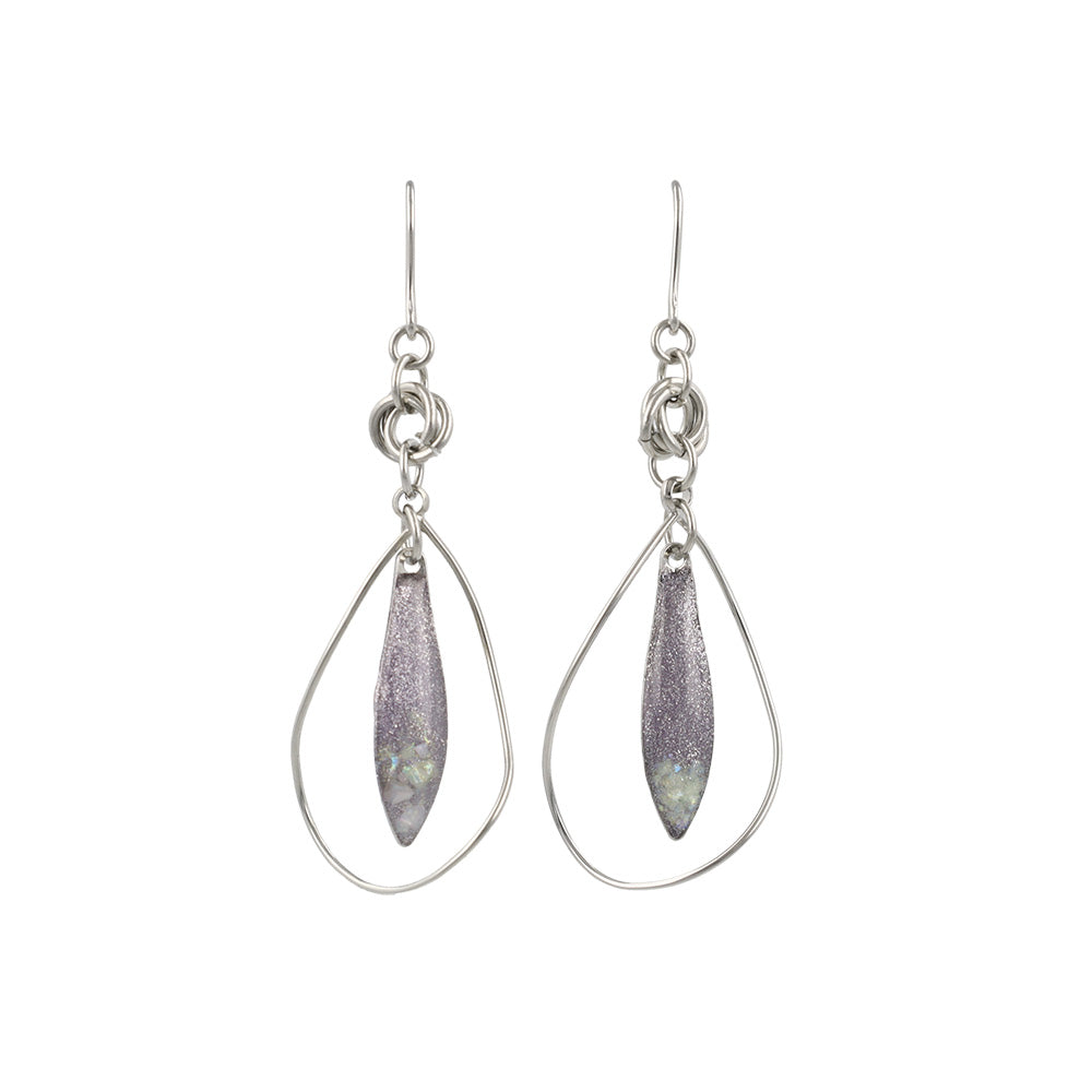 ピアス ニッケルフリー メタル 立体フレーム シェル ラメ くすみカラー ステンレスポスト スタッドピアス