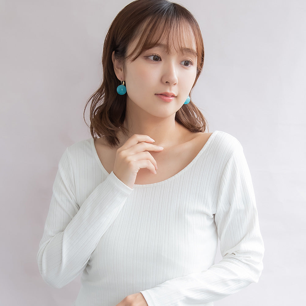 ピアス ニッケルフリー メタル クリア ボール ラメ 封入 キャッチレス フックピアス