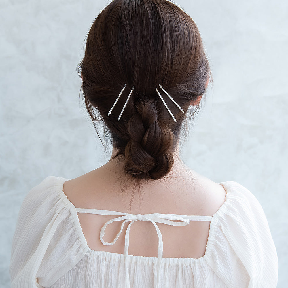ヘアピン NOUVE. メタル ストーン 4本セット アメピン