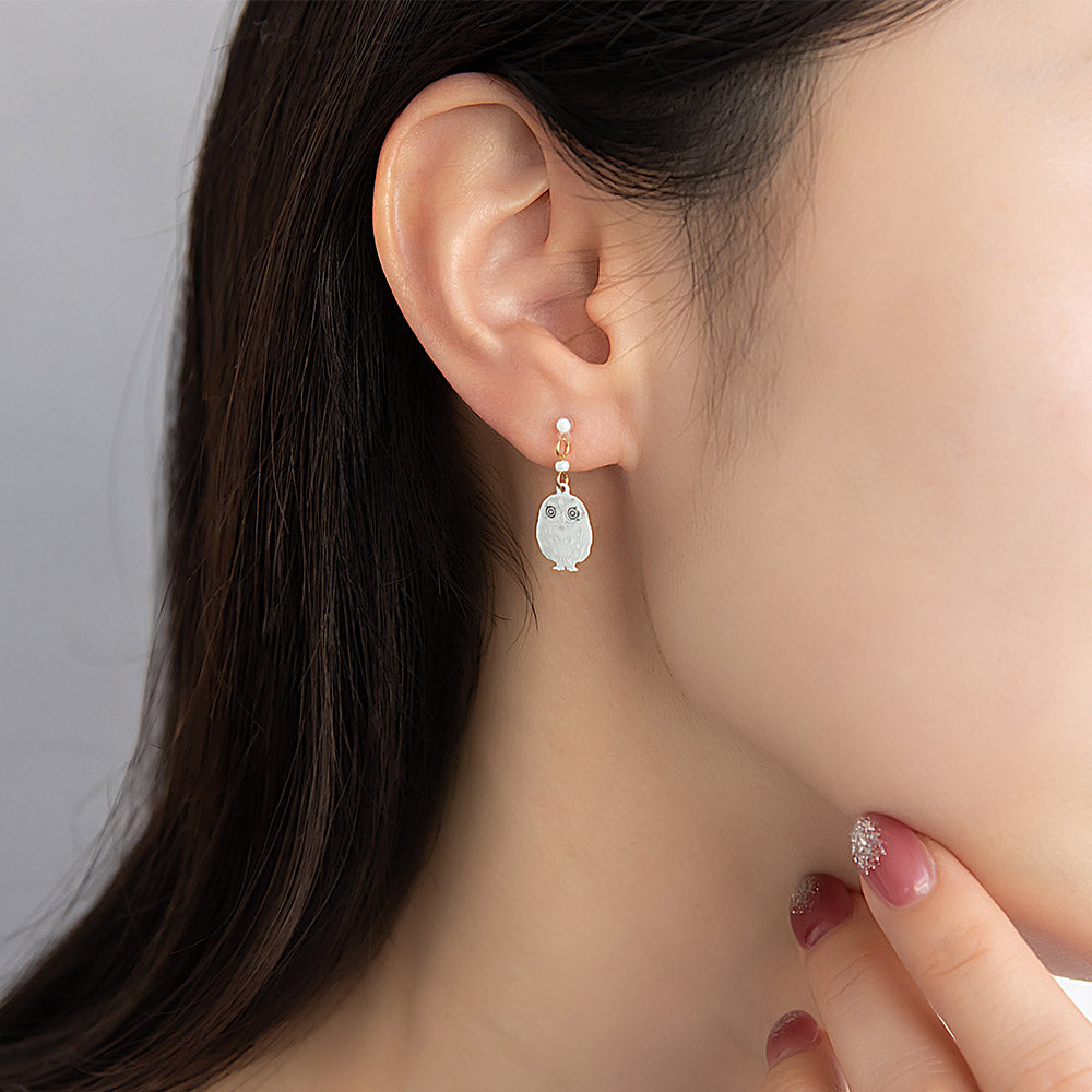 樹脂ピアス ニッケルフリー フクロウ 梟 鳥 雪の結晶 ストーン 4個セット スタッドピアス ドロップピアス