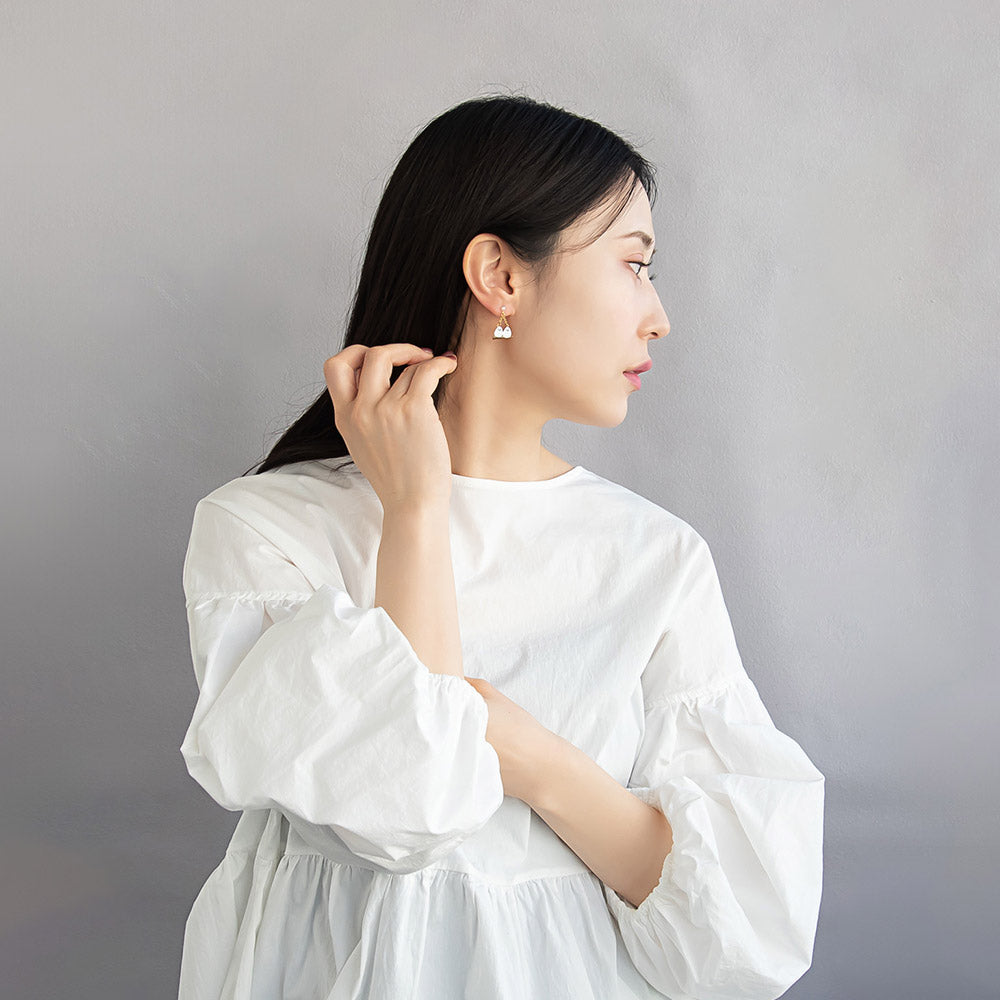 樹脂ピアス ニッケルフリー シマエナガ 鳥 小枝 雪の結晶 ストーン チェーン 5個セット スタッドピアス ドロップピアス