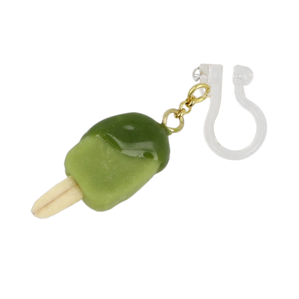 ノンホールピアス 抹茶 アイスバー 苺 イヤリング 樹脂タイプ