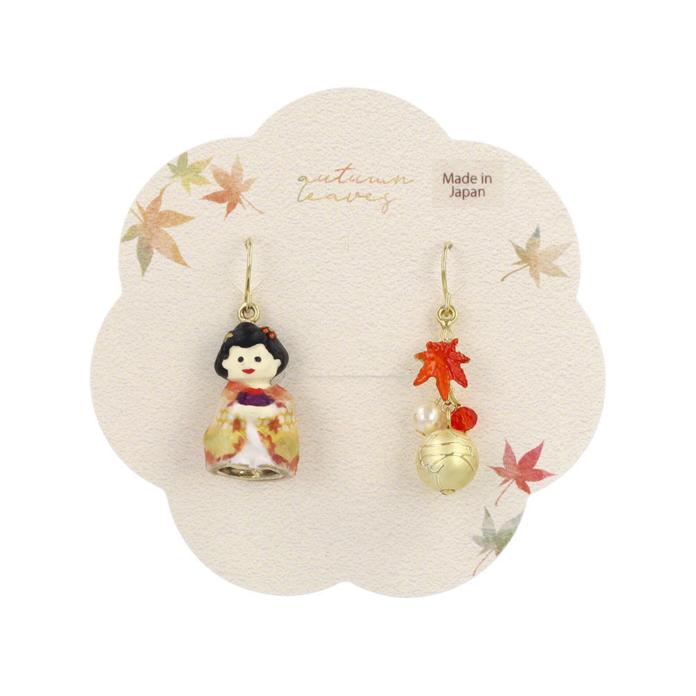 ピアス 着物 紅葉 フックピアス