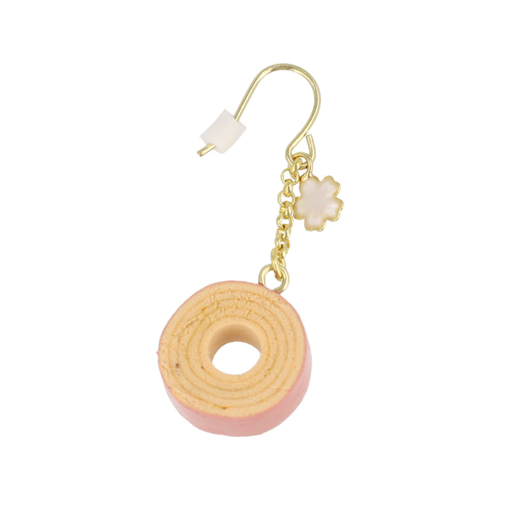 ピアス 桜 フラワー バームクーヘン スイーツ フックピアス