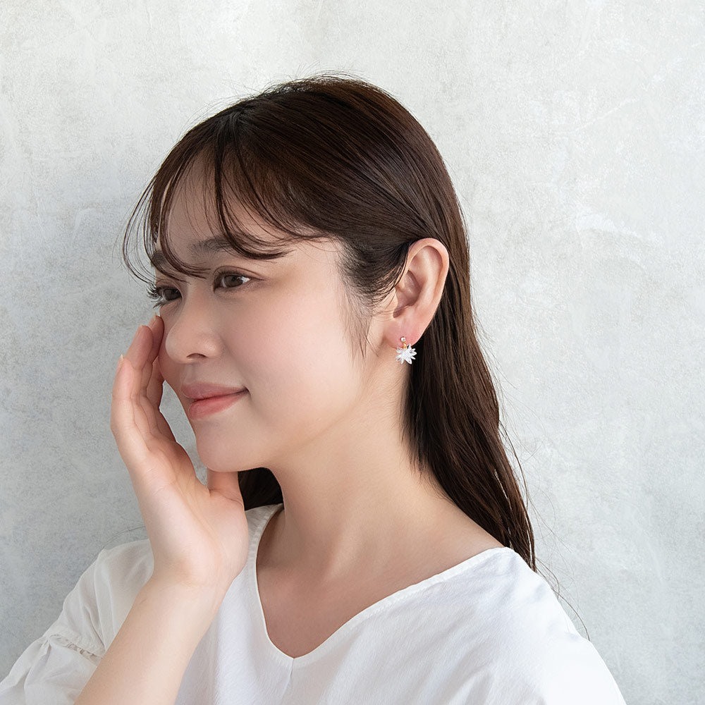 ピアス ニッケルフリー メタル キュービックジルコニア 金平糖 雪の結晶 チタンポスト スタッドピアス