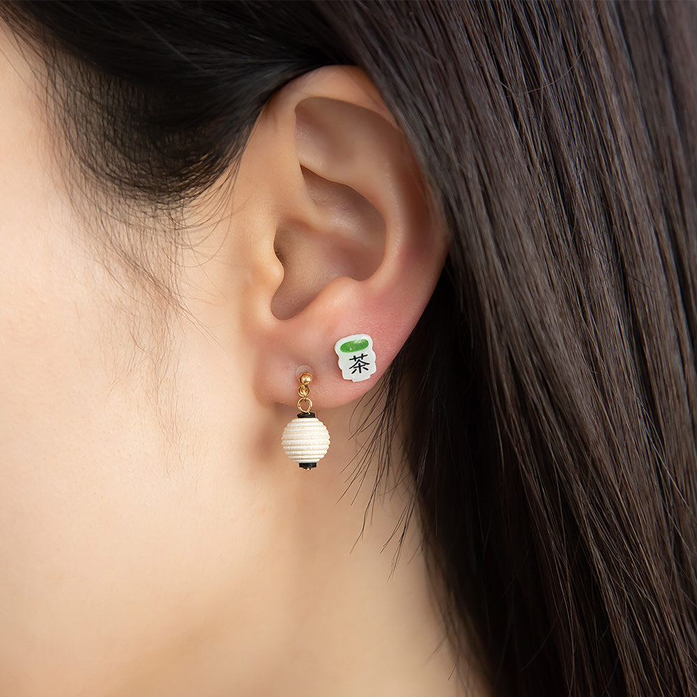 ピアス 和菓子 お月見 みたらし団子 お茶 提灯 3個セット チタンポスト スタッドピアス ドロップピアス