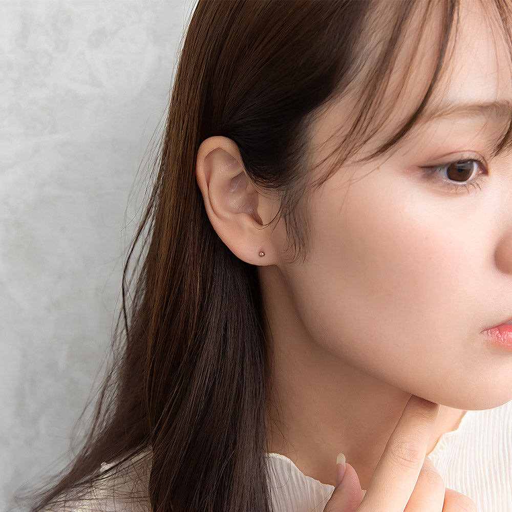 ピアス メタル 桜 パール ストーン ボール 5個セット チタンポスト スタッドピアス