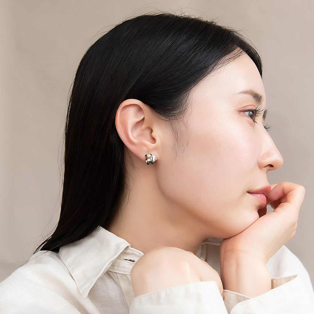【Ayatorie】小さなくまの野球ピアス